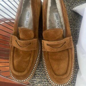 JIMMY CHOO fur lined loafers